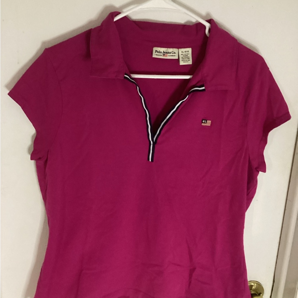 VTG Ralph Lauren womens pink polo shirt size XL